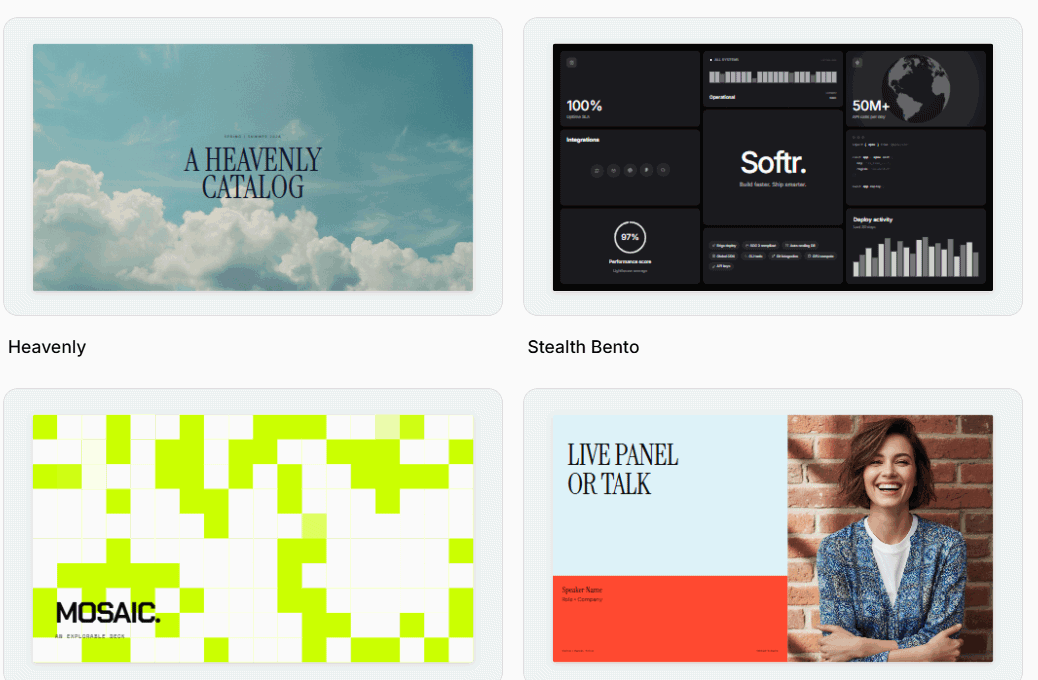 Mẫu tạo slide trên Faces App