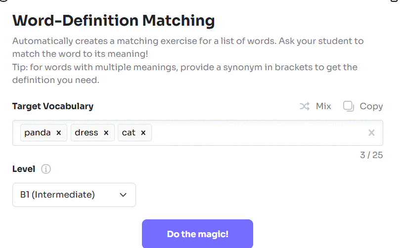 Chọn cấp độ cho hoạt động Word-Image Matching trên Twee