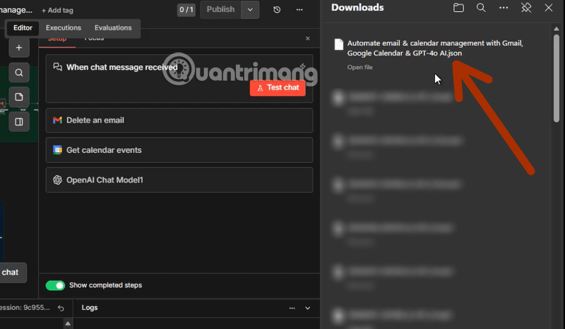 hướng dẫn lưu lại workflow n8n