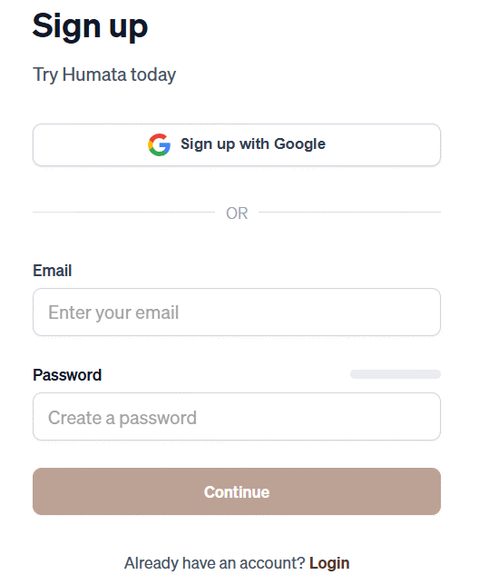 Đăng ký tài khoản Humata