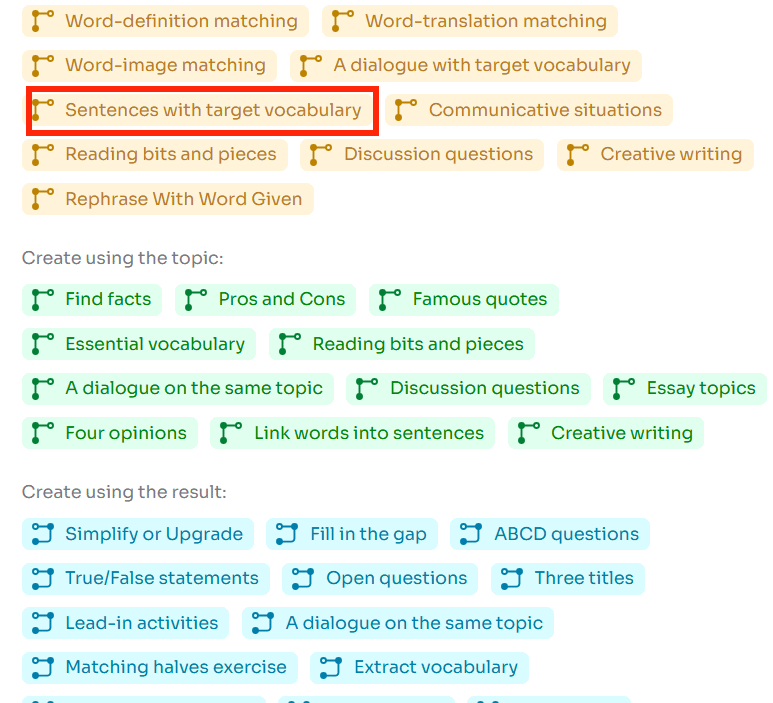 Công cụ tạo topic học từ vựng 