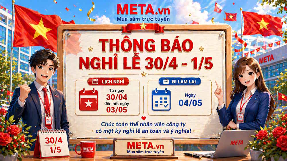 Prompt banner thông báo nghỉ lễ 30/4 và 1/5 doanh nghiệp