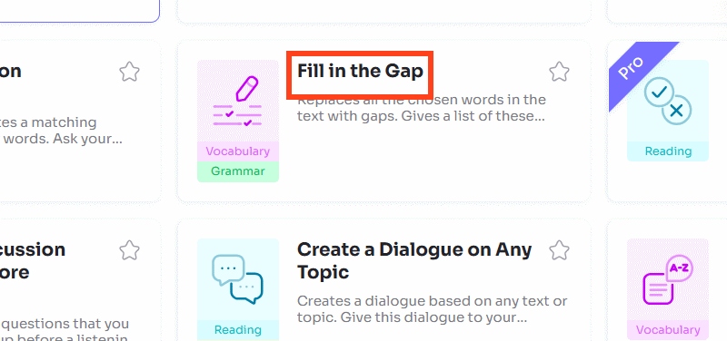 Fill in the Gap trên Twee