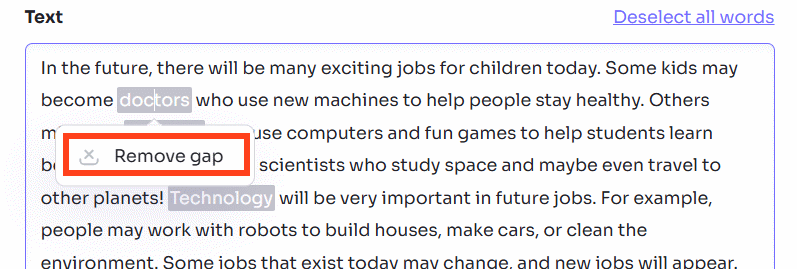 Bỏ ẩn từ trong đoạn văn trên Twee