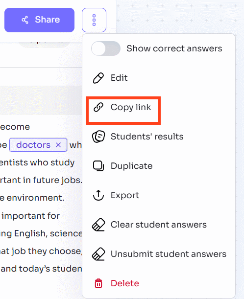 Copy link hoạt động trên Twee