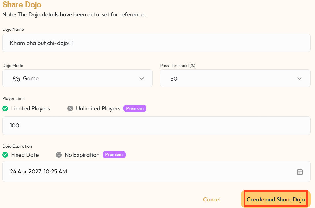 Tạo video trên Kung Fu Quiz