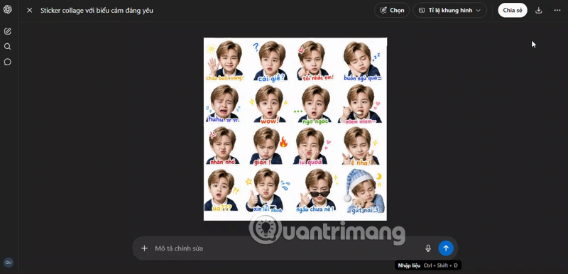 tạo sticker bé