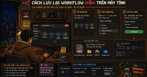 Cách lưu lại Workflow n8n trên máy tính