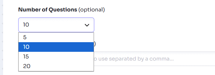 Số lượng câu hỏi ôn tập trên Twee