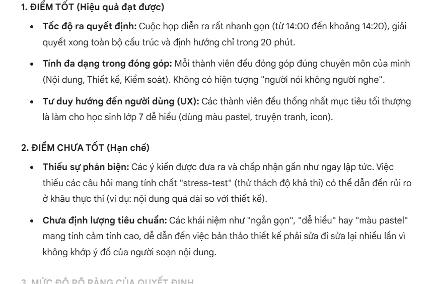 Prompt đánh giá hiệu quả cuộc họp