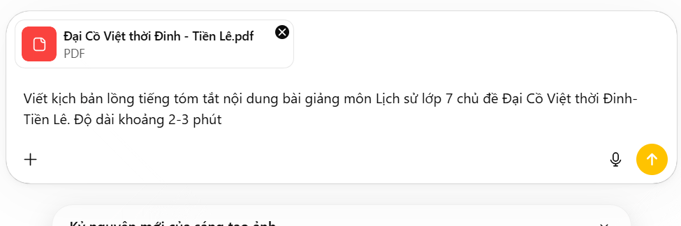 Tạo lệnh viết kịch bản cho slide bài giảng