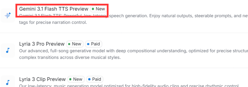 Gemini 3.1 Flash TTS Preview Google AI Studio