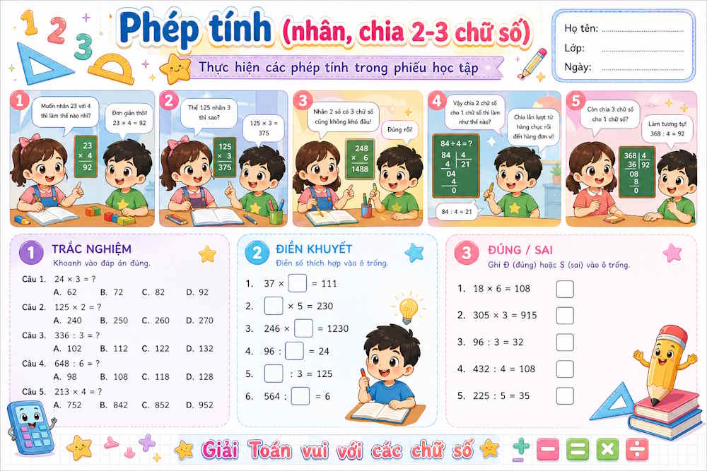 Phiếu học tập môn Toán