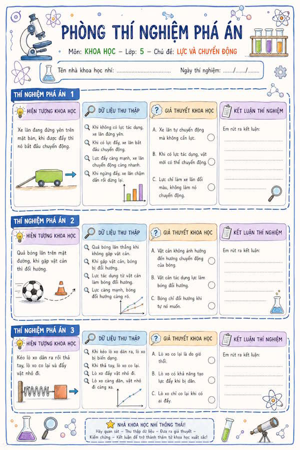 Phiếu học tập "Phòng thí nghiệm phá án"