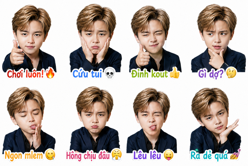sticker bé trai cute