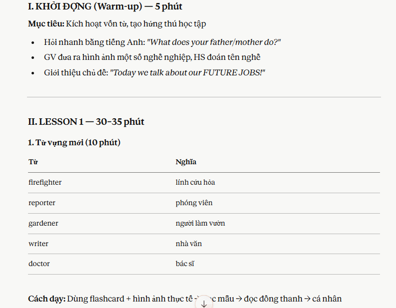 Prompt soạn giáo án hoàn chỉnh