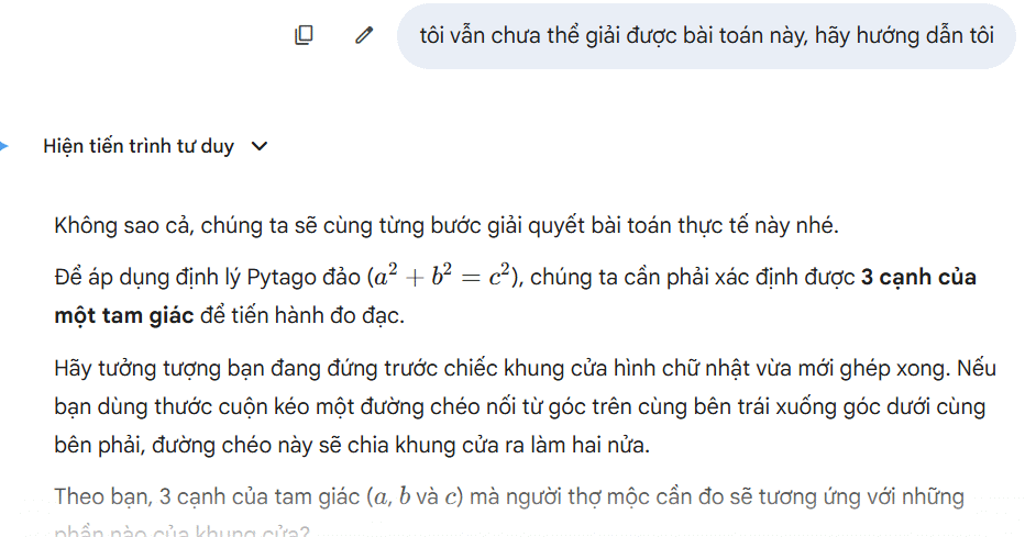 Lời hướng dẫn trên Gemini 