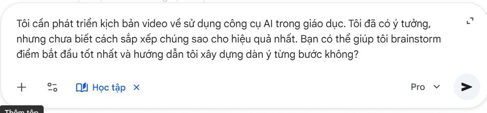 Viết kịch bản video từ Gemini