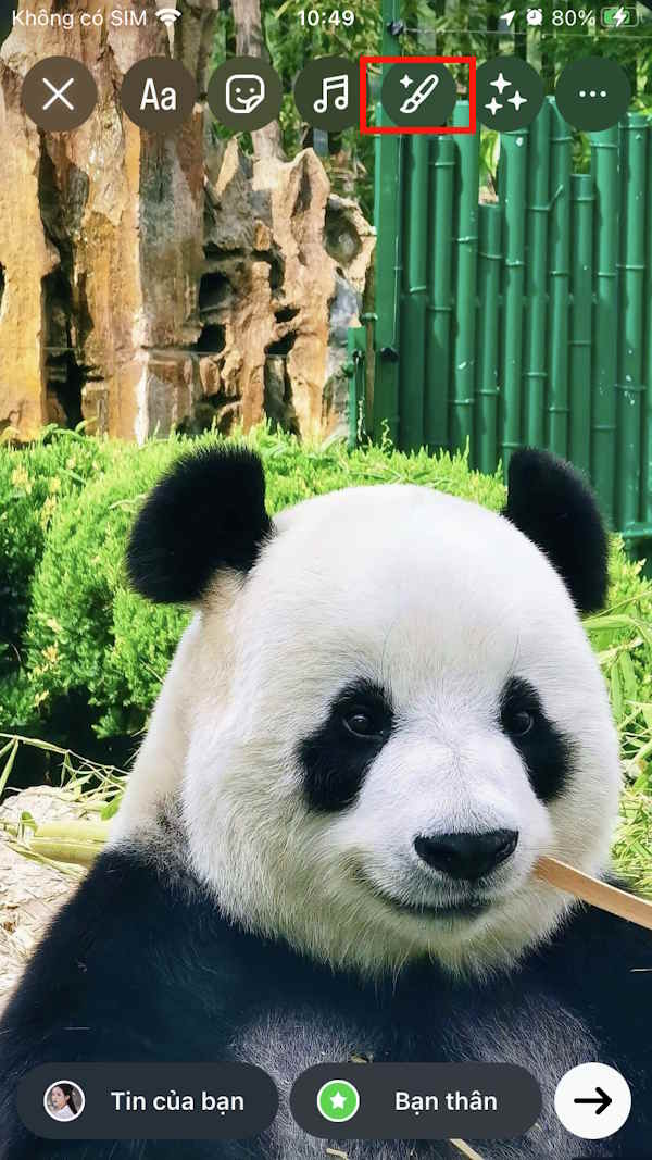 Chỉnh ảnh bằng AI trên Story Instagram
