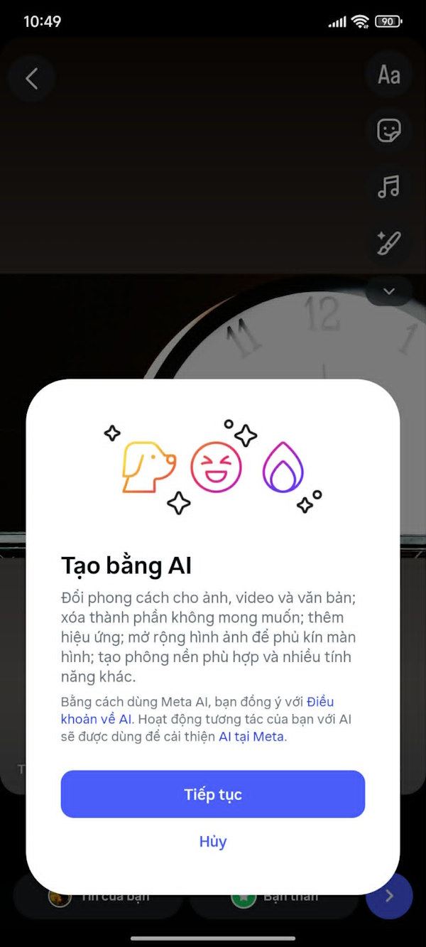 Tính năng chỉnh ảnh bằng AI 