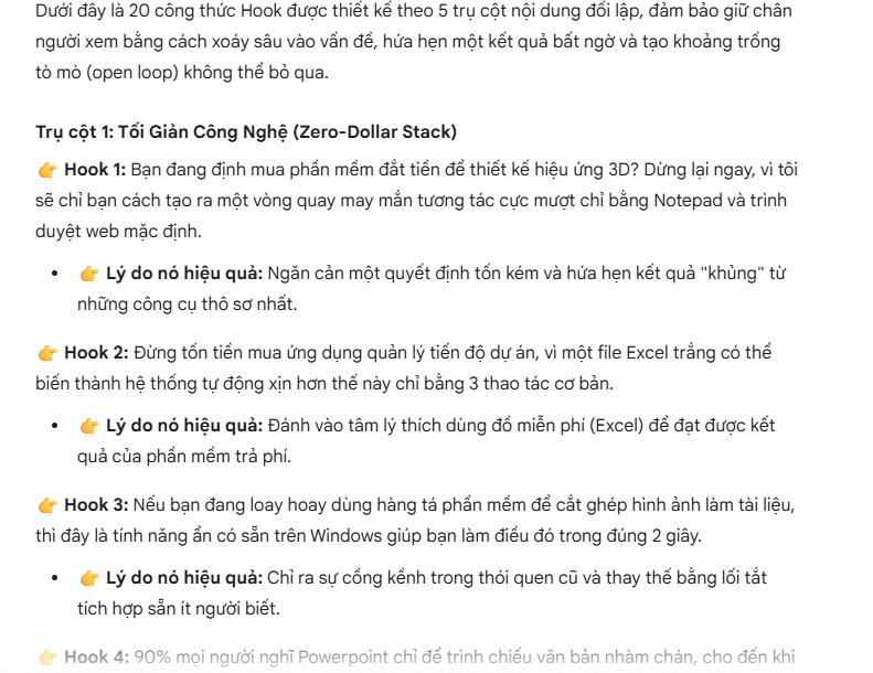 Prompt số 4: Xưởng sản xuất hook giữ chân người xem
