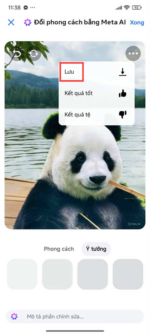 Tải ảnh tạo bằng AI trên Messenger