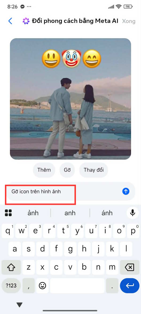 Gỡ chi tiết trong ảnh bằng AI Messenger