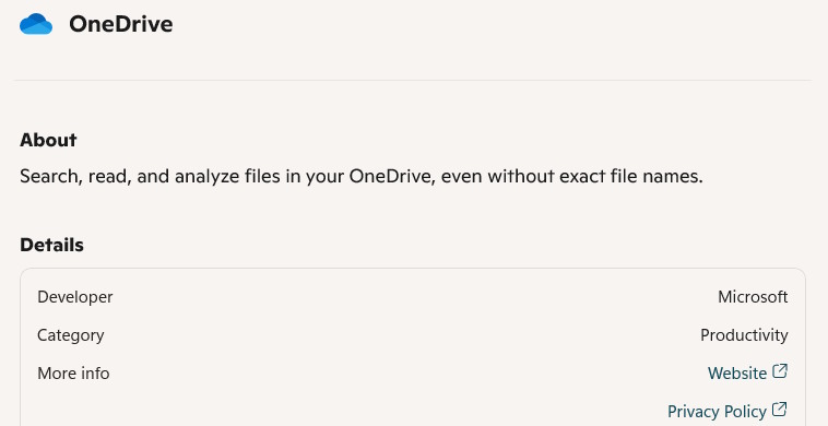 Kết nối thông tin OneDrive với Copilot