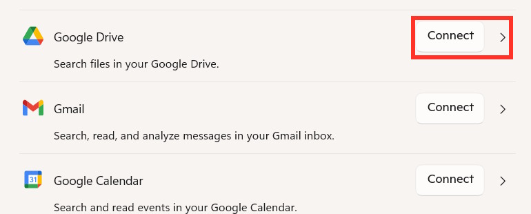 Kết nối thông tin Google Drive với Copilot