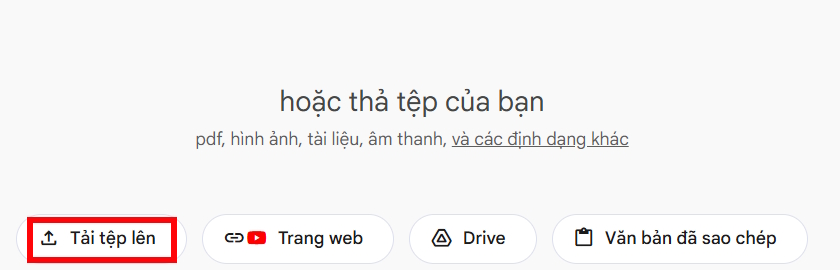 Tải SGK lên NotebookLM
