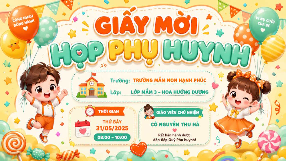 Phong cách lễ hội thiếu nhi – rực rỡ