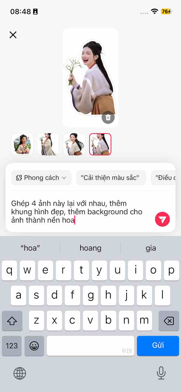 Mô tả yêu cầu ghép ảnh 