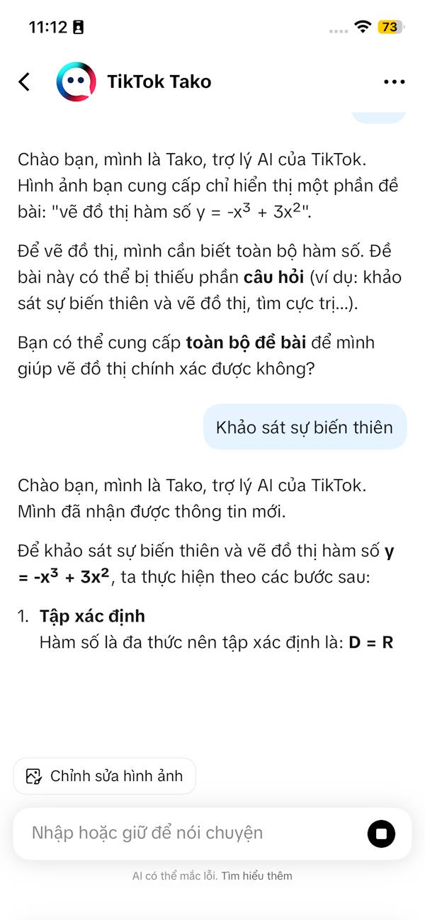 Tako phản hồi người dùng