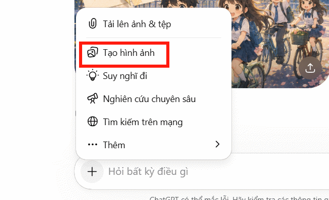Tạo hình ảnh trên ChatGPT