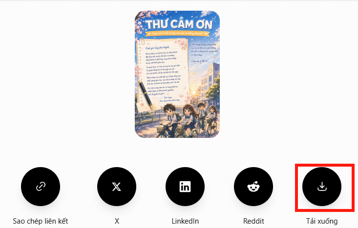 Tải hình ảnh Thư cảm ơn trên ChatGPT