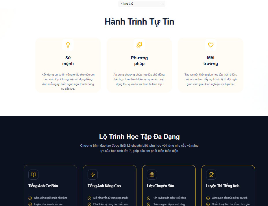 Giao diện cơ bản web tạo trên 10Web