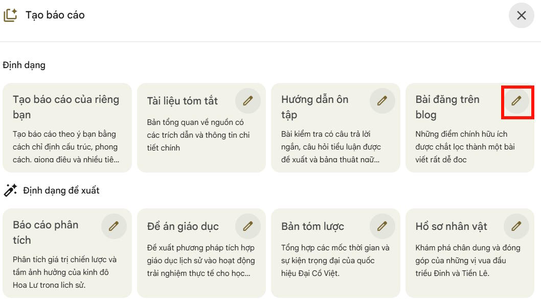 Tạo bài viết trên blog bằng NotebookLM