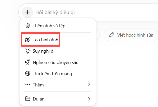 Chế độ tạo ảnh trên ChatGPT