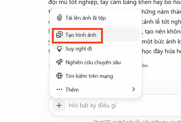 Tạo ảnh trên ChatGPT