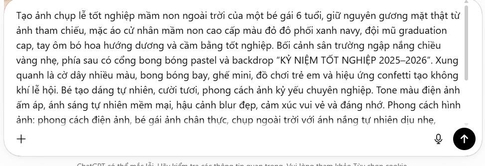 Lệnh tạo ảnh tốt nghiệp trên ChatGPT