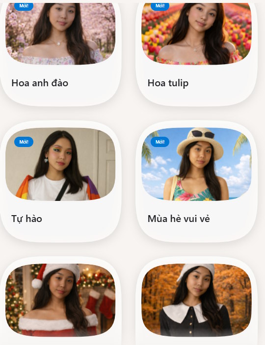 Chọn trang phục tạo ảnh AI trên Microsoft AI Tools
