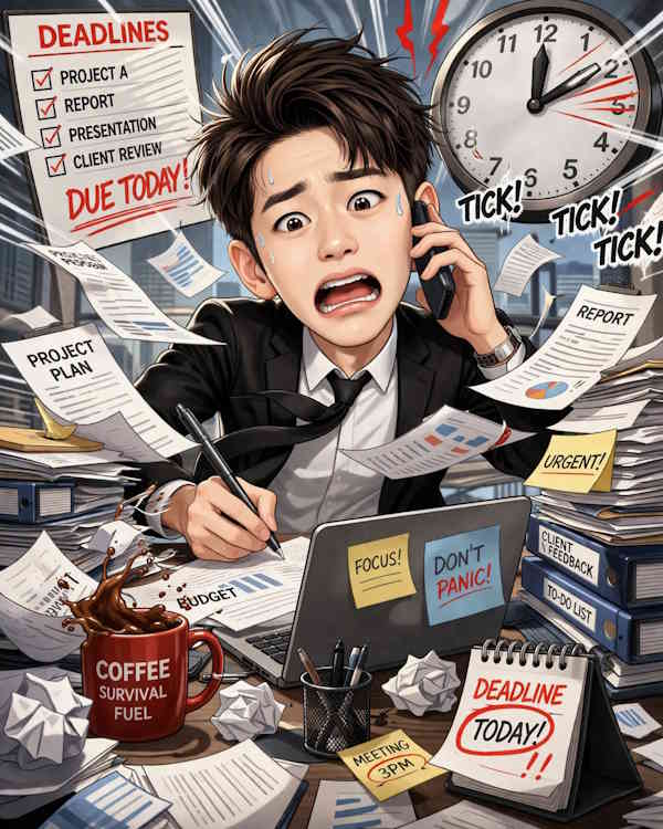 Ảnh biếm họa chạy deadline
