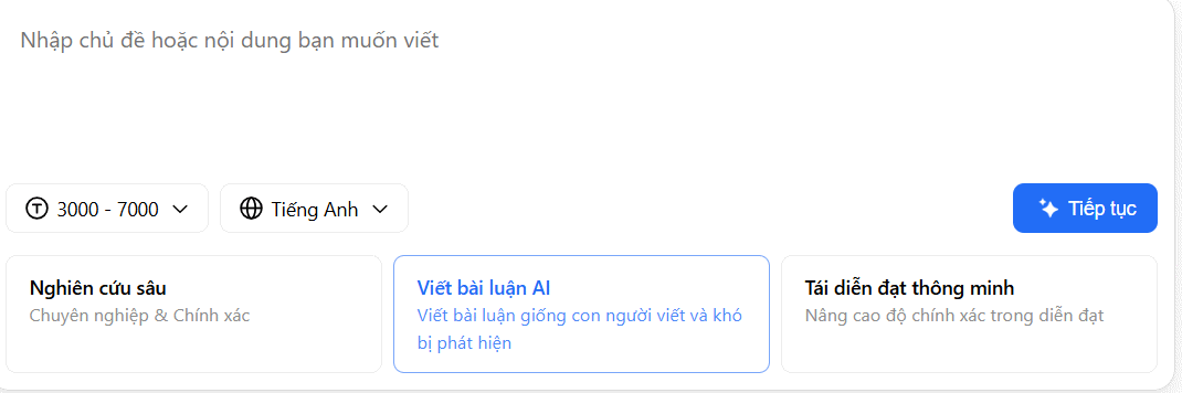 Tùy chọn viết AI trên TeraBox