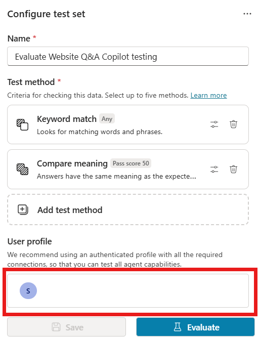 Nút Manage profile