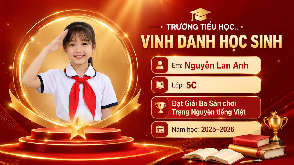 Prompt tạo ảnh vinh danh phong cách hiện đại tối giản