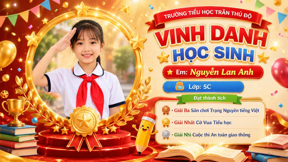 Prompt tạo ảnh vinh danh kiểu Disney School Celebration