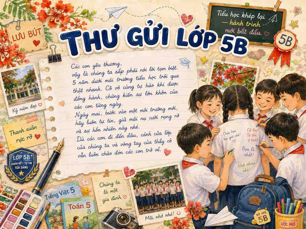 Prompt tạo thư chia tay học sinh lớp 5 phong cách lưu bút học trò