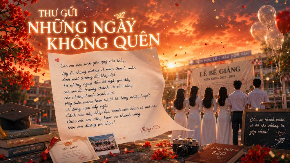 Câu lệnh tạo thư chia tay cấp III phong cách điện ảnh thanh xuân