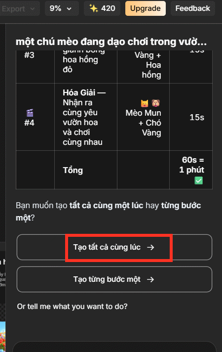 Tạo tất cả phân cảnh video trên Anijam