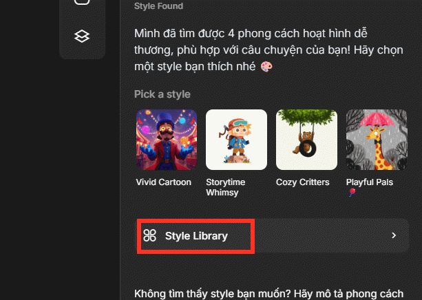 Chọn phong cách tạo video trên Anijam